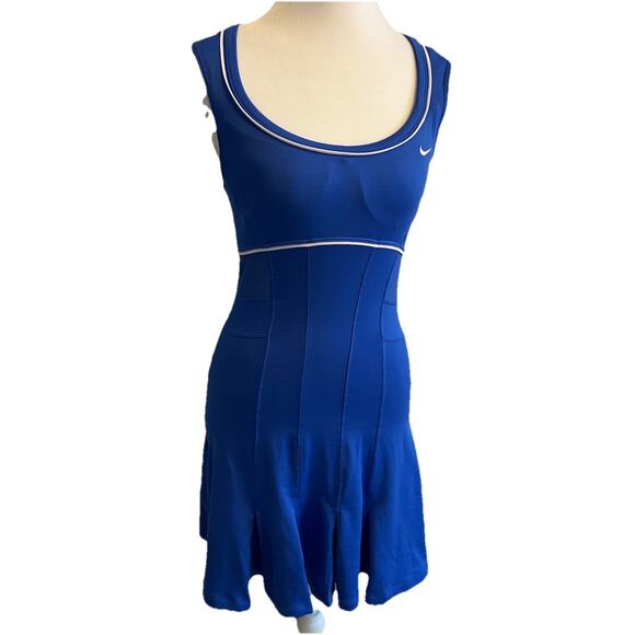 Serena Williams nike DUC Tennis dress S blue australian open 2012 Pleated Sheer - Picture 2 of 16